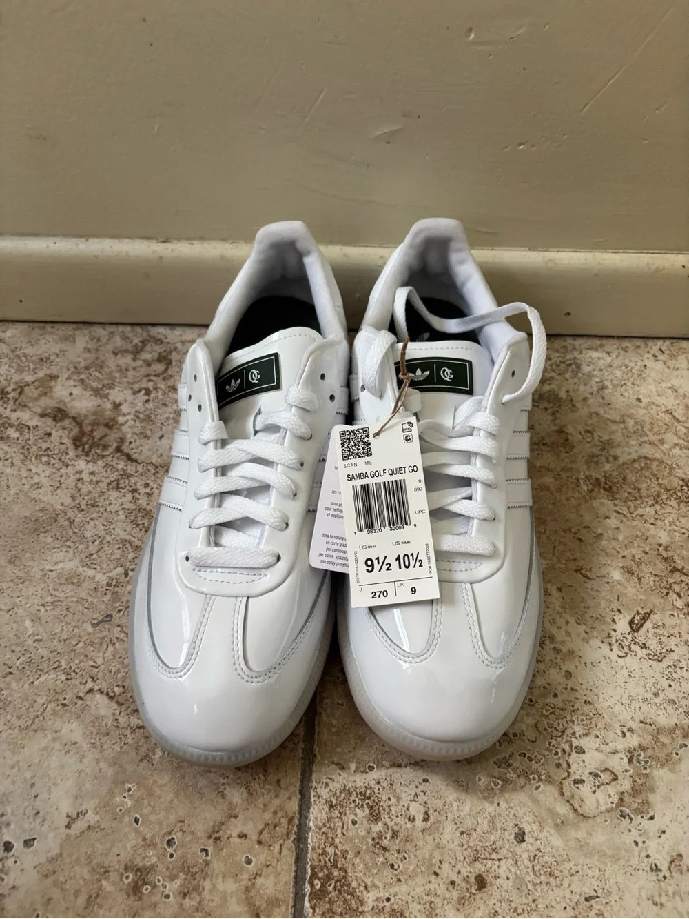 New adidas SAMBA GOLF QUIET GOLF FTWWHT/BASGRN/OWHITE JP6885 Size 9.5